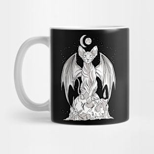 Scary Goth Lover Funny Gothic Skeleton Black Cat Lover Mug